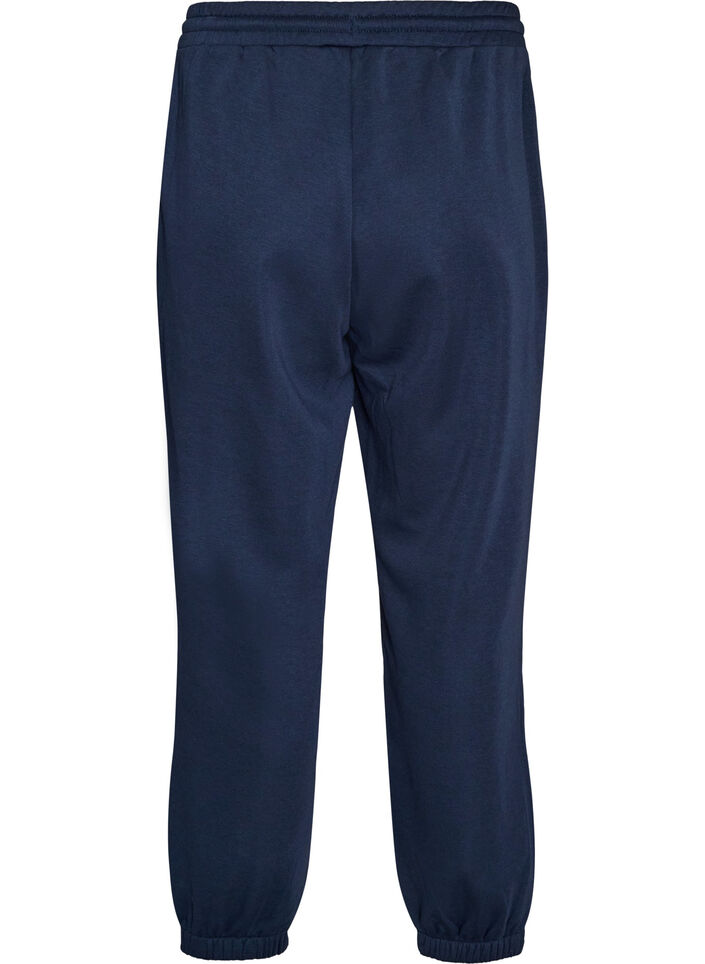 Sweatpants med h&ouml;g midja och dragsko, Bl&aring;, Packshot image number 1