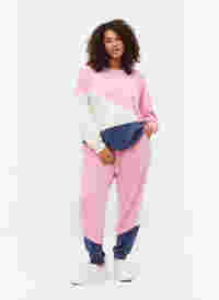 Sweatpants med colour-block, C. Pink C. Blocking, Model