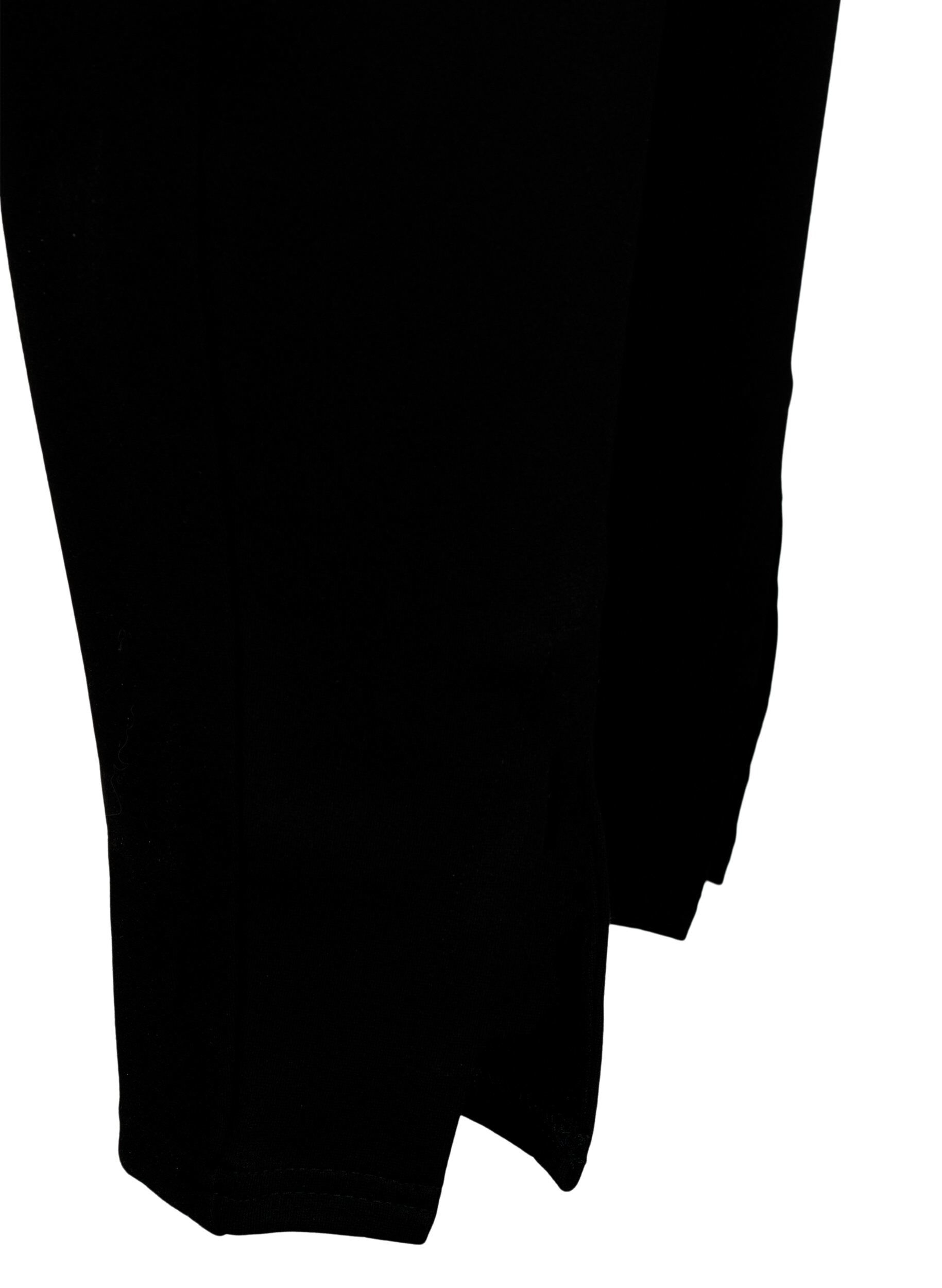 Zizzi Leggings i viskos med knappdetaljer, Svart, Packshot image number 3