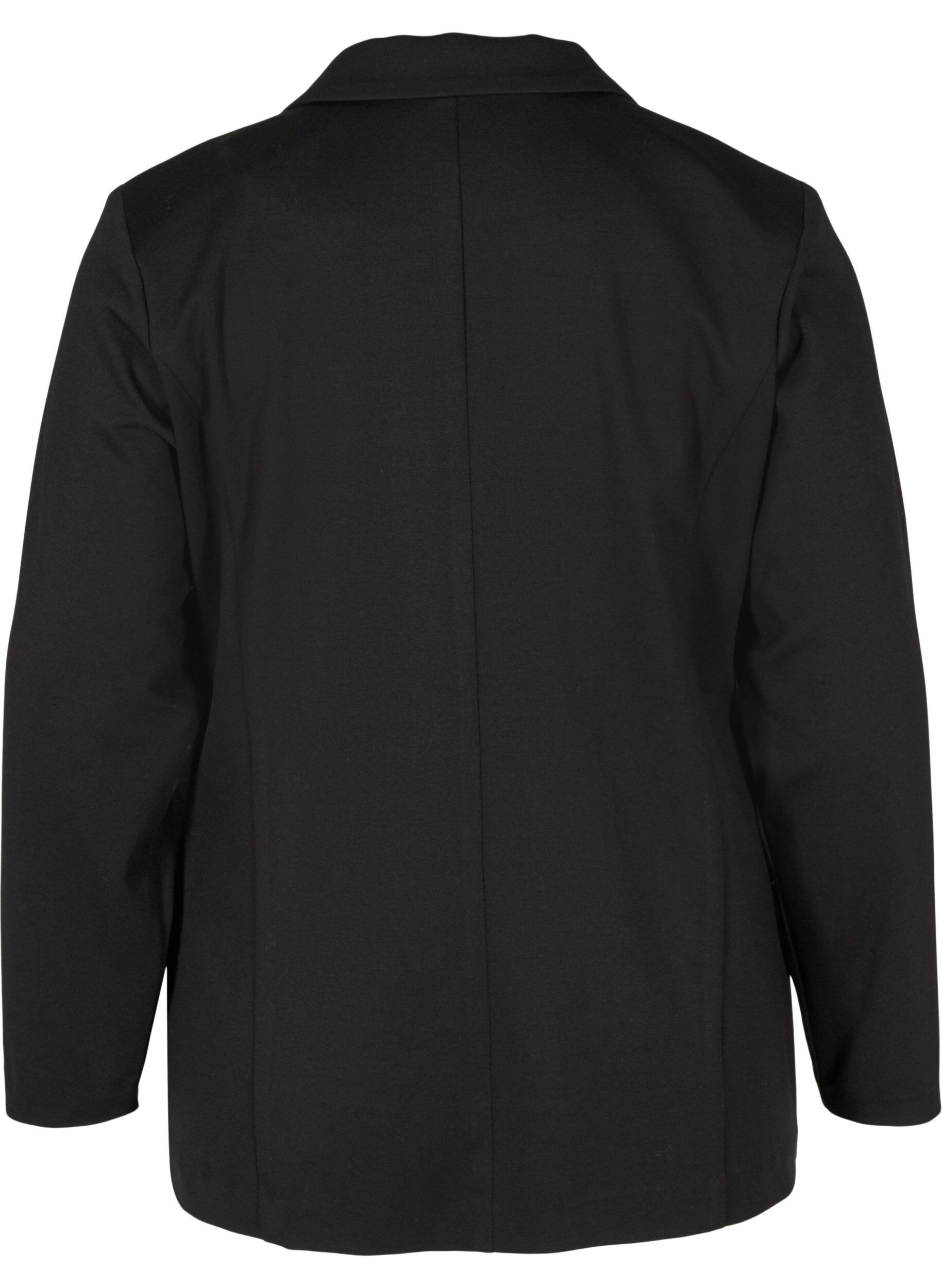 Zizzi Enkel blazer med knapp, Black, Packshot image number 1