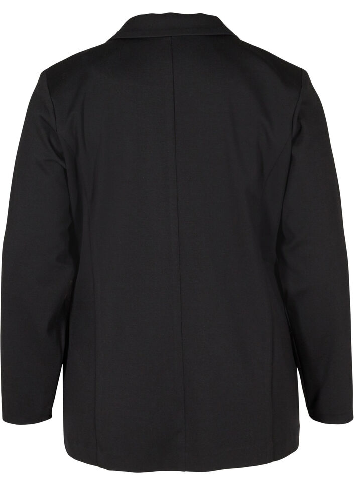 Enkel blazer med knapp, Black, Packshot image number 1