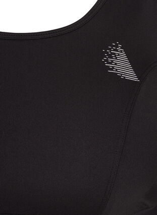 Enfärgad sport-bh med korsad rygg, Black, Packshot image number 2