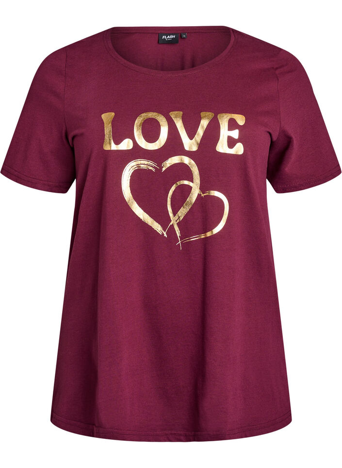 T-shirt med tryck, R&ouml;d, Packshot image number 0