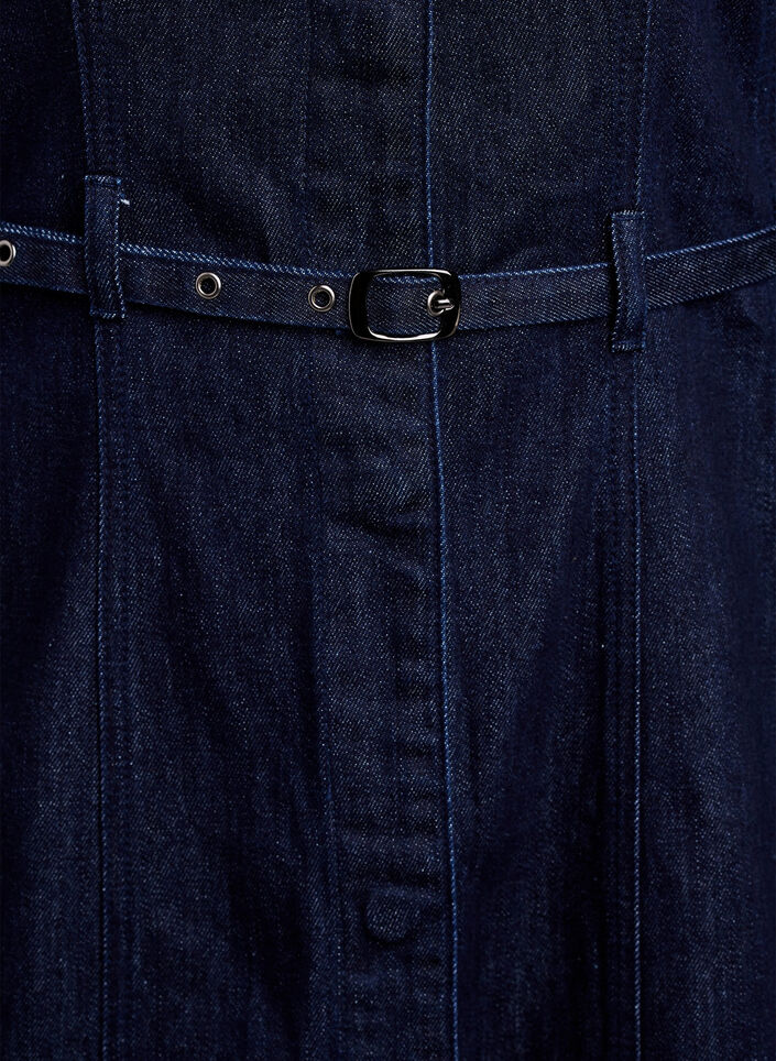 Jeanskl&auml;nning med sk&auml;rp och 3/4-&auml;rmar, Bl&aring;, Packshot image number 3