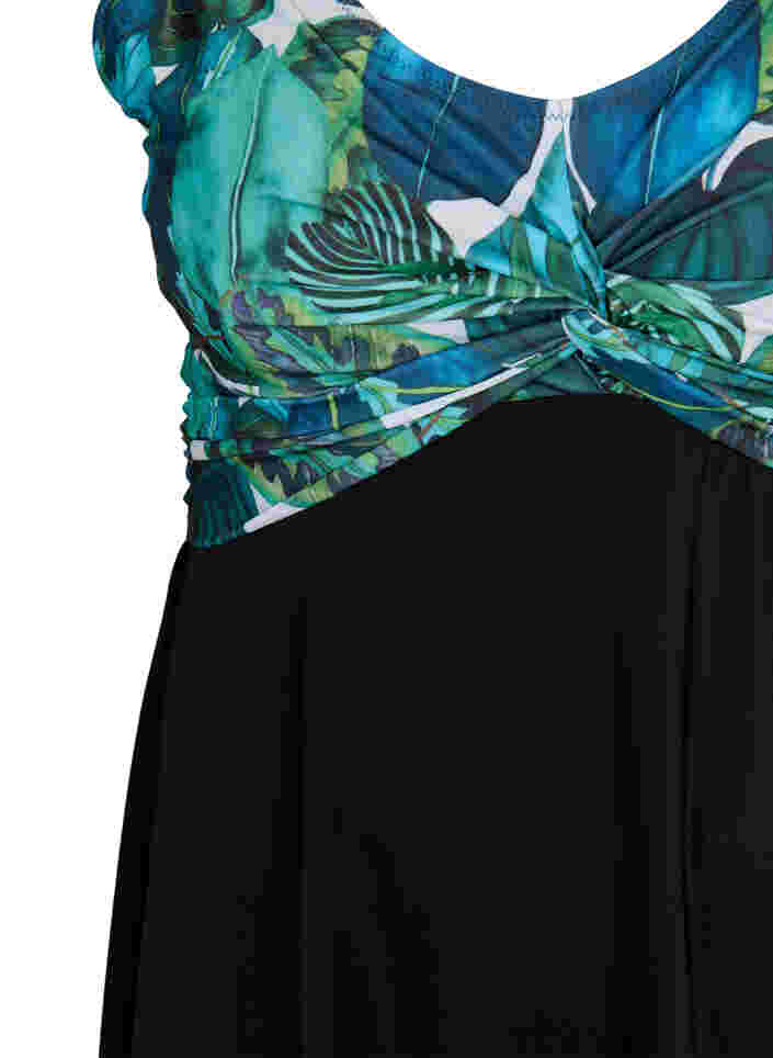Badklänning med justerbara axelband, Black Blue Leaf, Packshot image number 2