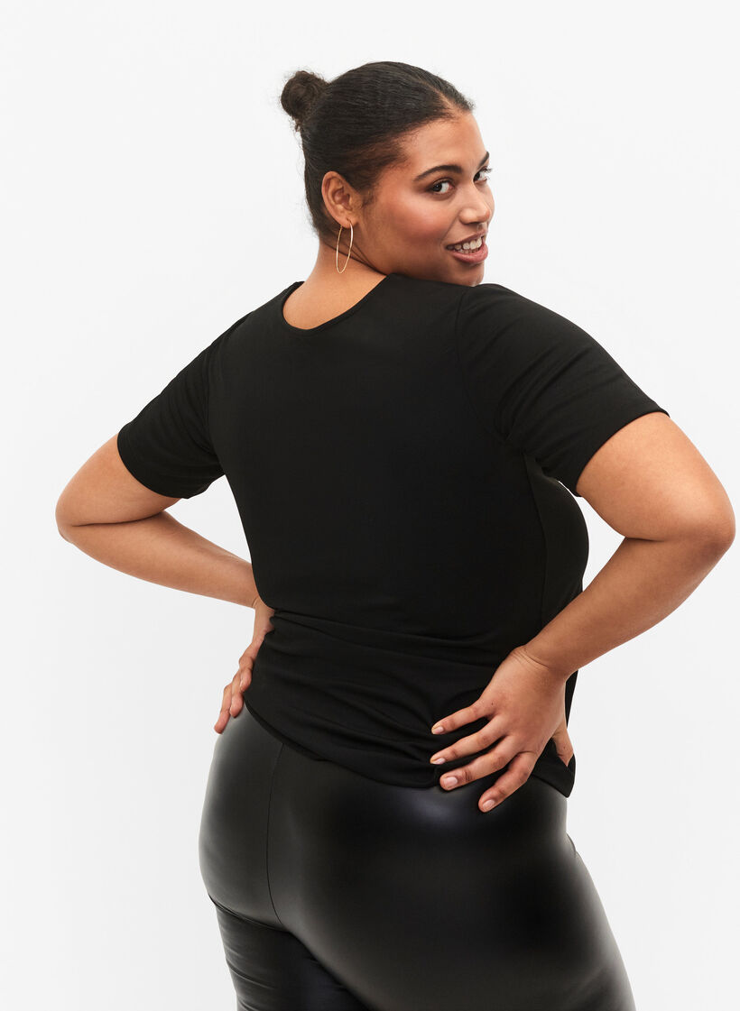 Vändbar blus med dragsko, Black, Model image number 1