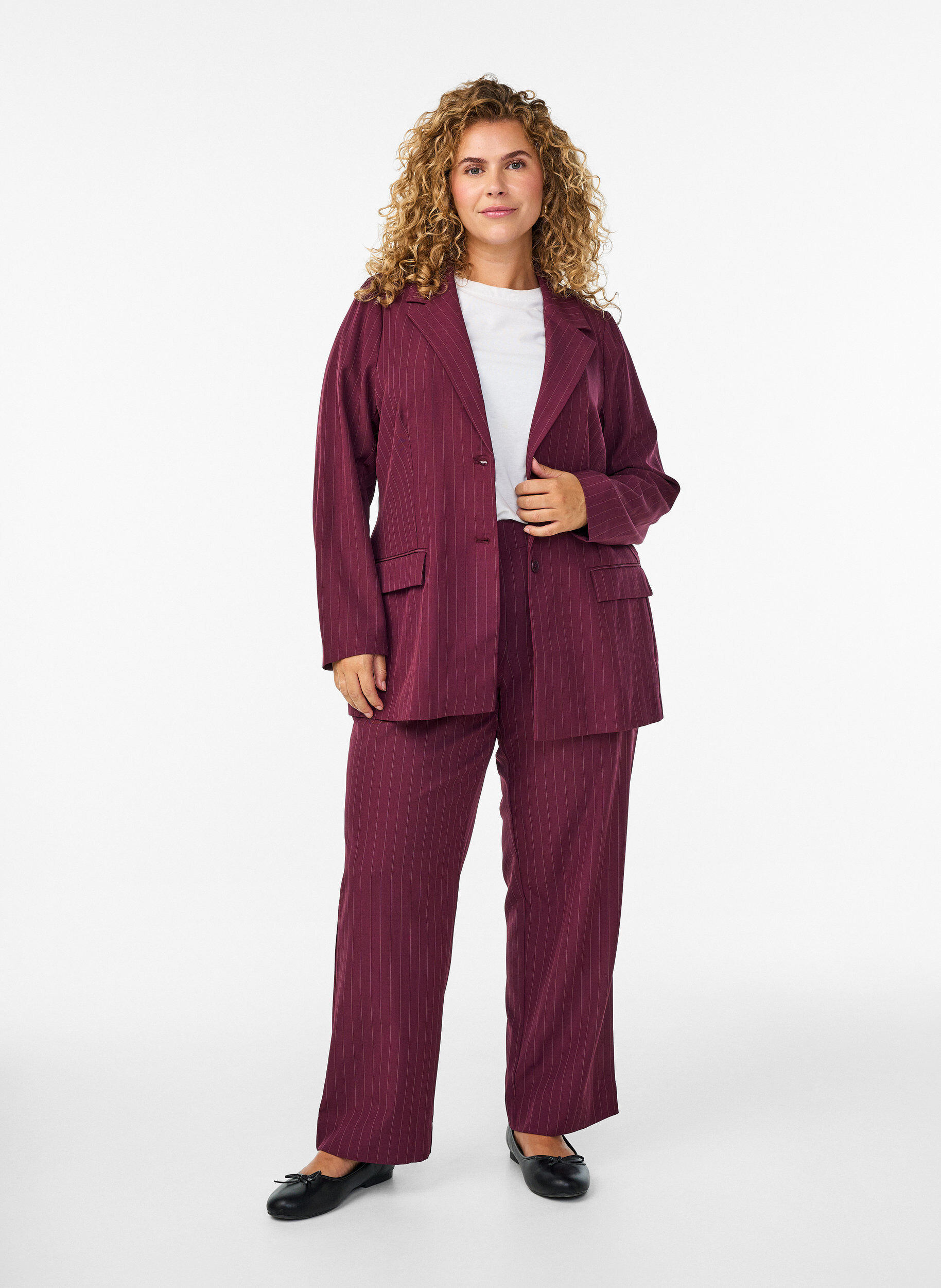 Zizzi FLASH - Blazer med fickor och slitsar, R&ouml;d, Model image number 1