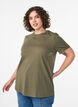 Enkel t-shirt i bomull med rund halsringning, Gr&ouml;n, Model image number 0