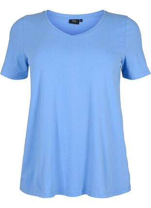 Enfärgad t-shirt i bomull, Blue Bonnet, Packshot image number 0