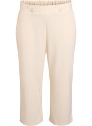 Byxor med l&ouml;s passform och 7/8-l&auml;ngd, Beige