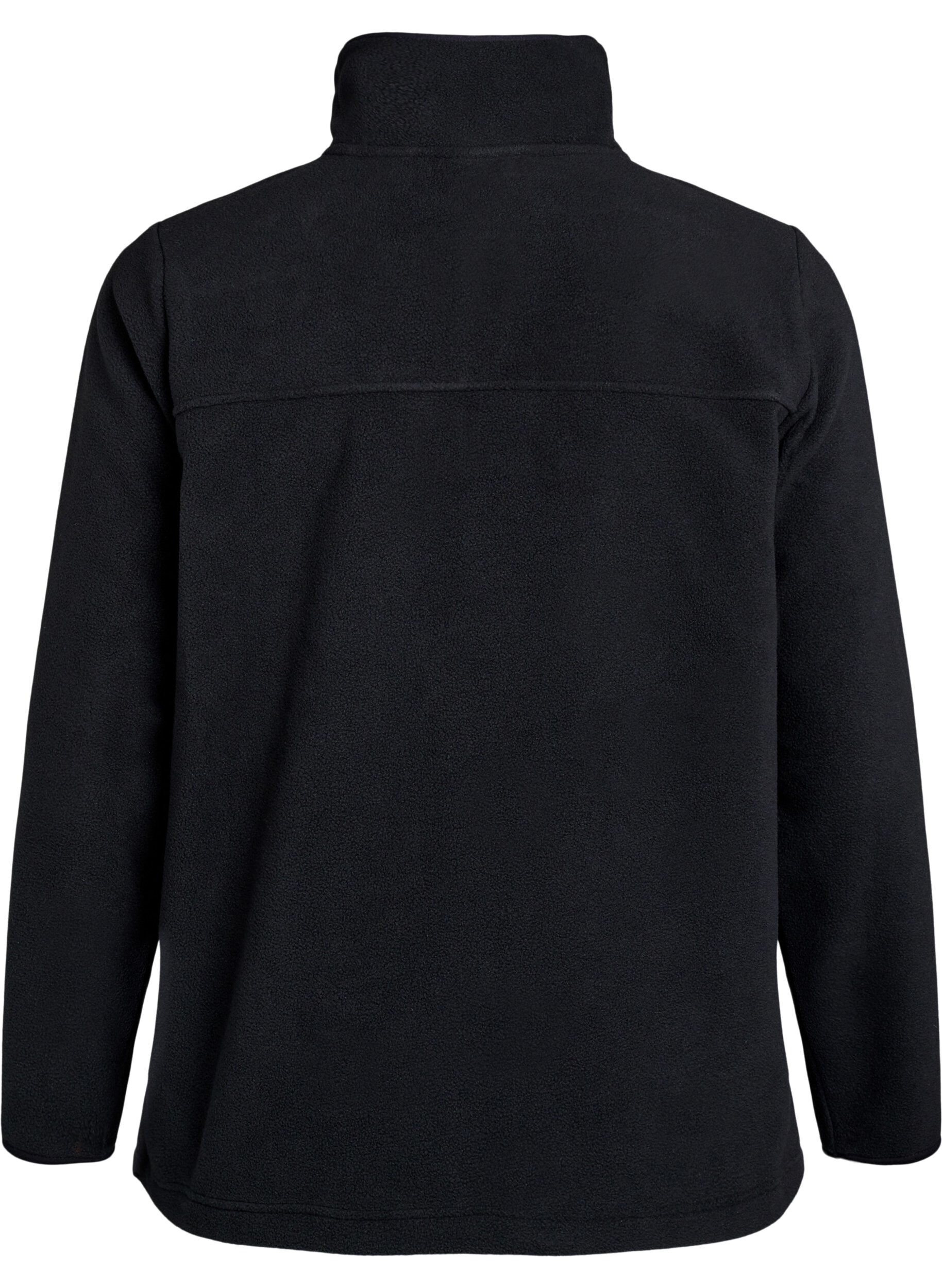 ZizziFleecejacka med fickor, Svart, Packshot image number 1