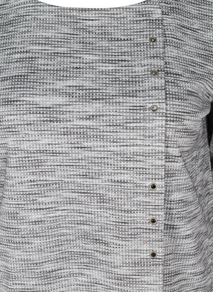 Melerad sweatshirt med 3/4 ärmar och öljetter, Light Grey Melange, Packshot image number 2