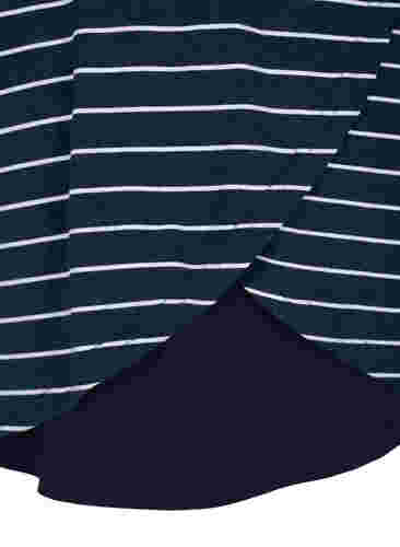 Randig gravidblus med 3/4 ärmar, Blue Stripe , Packshot image number 3