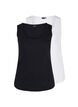 2-pack ribbad bas-tanktop , Black/Bright White, Packshot image number 0