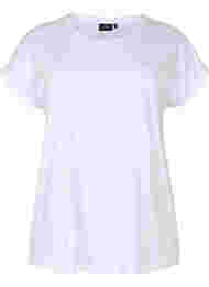 Kortärmad t-shirt i bomullsmix, Bright White