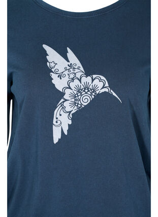 T-shirt i ekologisk bomull med smock, NavyBlazer Acid Bird, Packshot image number 2