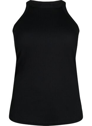 Ribbat linne i bomull, Black, Packshot image number 0