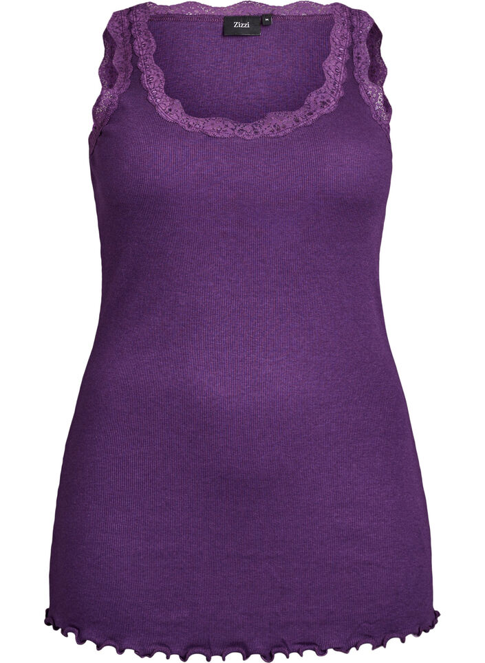 Topp med spetskant, Lila, Packshot image number 0