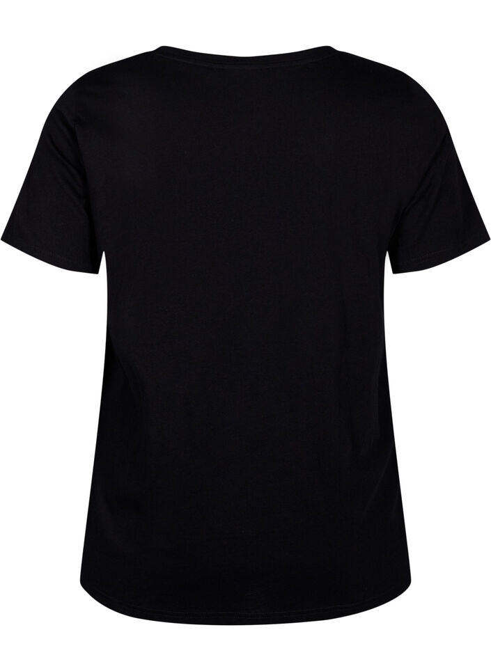 T-shirt i bomull med motiv, Black w. Face Foil, Packshot image number 1