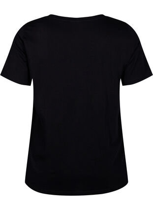 T-shirt i bomull med motiv, Black w. Face Foil, Packshot image number 1
