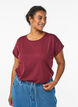 Kort&auml;rmad t-shirt i bomullsblandning, M&ouml;rk Bordeaux, Model image number 0