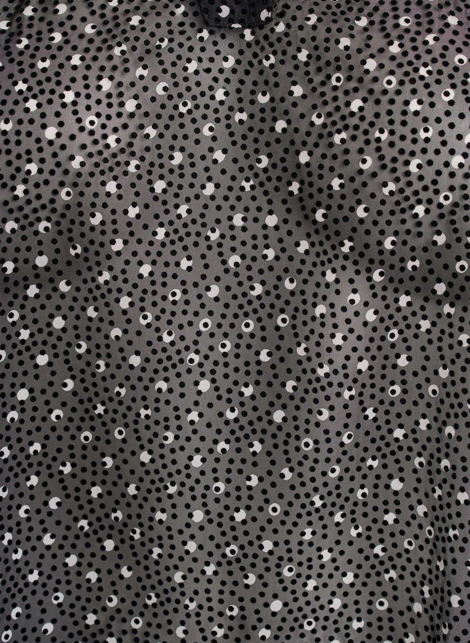 Zizzi Chiffontunika med sammetprickigt m&ouml;nster, Svart, Packshot image number 2