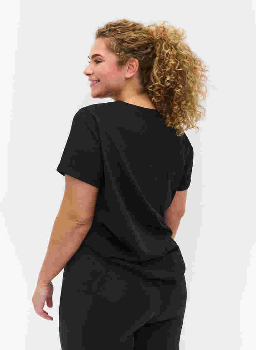  T-shirt till träning med print, Black Diva Pink, Model image number 1