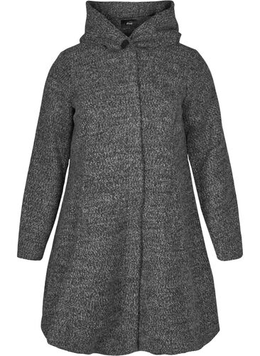 Lång jacka med ull, Dark G. mlg, Packshot image number 0