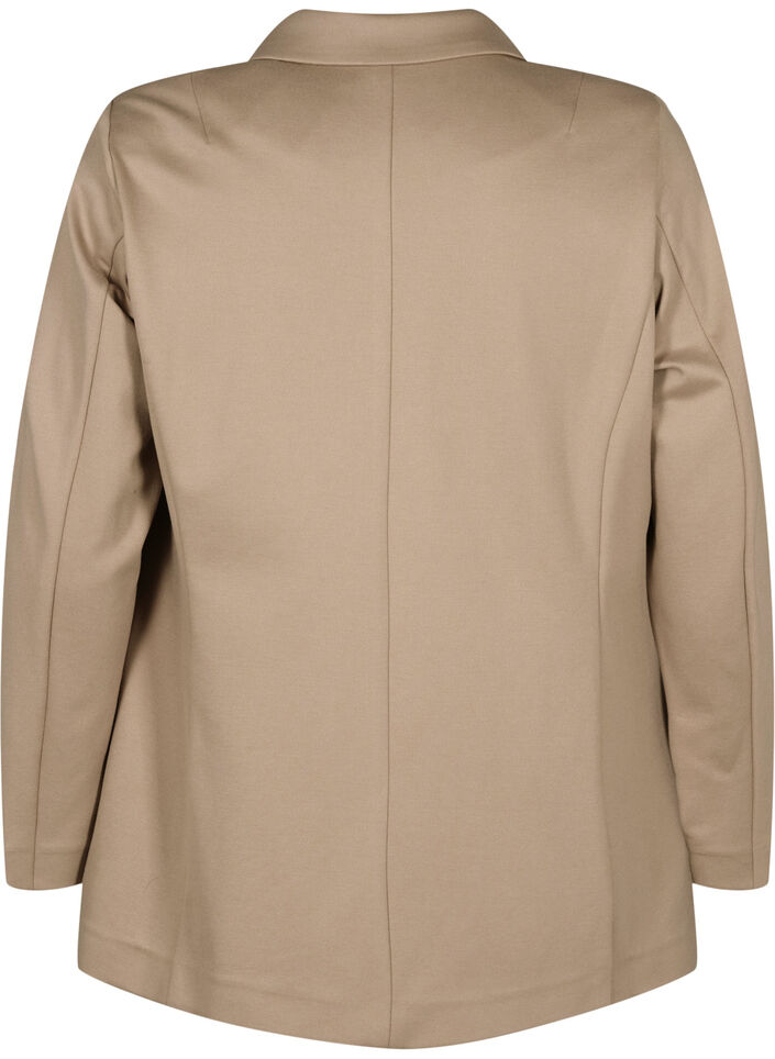 Enkel blazer med knapp, Beige, Packshot image number 1