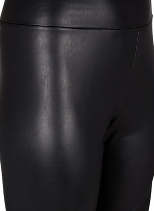Glänsande kroppsnära shorts med hög midja, Black, Packshot image number 2