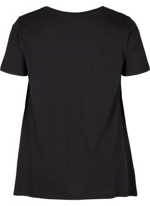 A-linjeformad och asymmetrisk t-shirt i bomull, Black STAR, Packshot image number 1