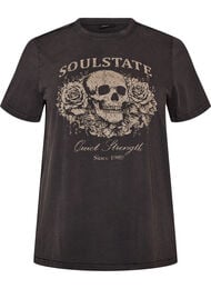 T-shirt i ekologisk bomull med grafiskt tryck, Beige