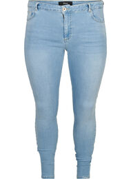 Superslim Amy Jeans med hög midja, Light blue denim