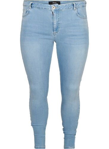 Superslim Amy Jeans med hög midja, Light blue denim, Packshot image number 0