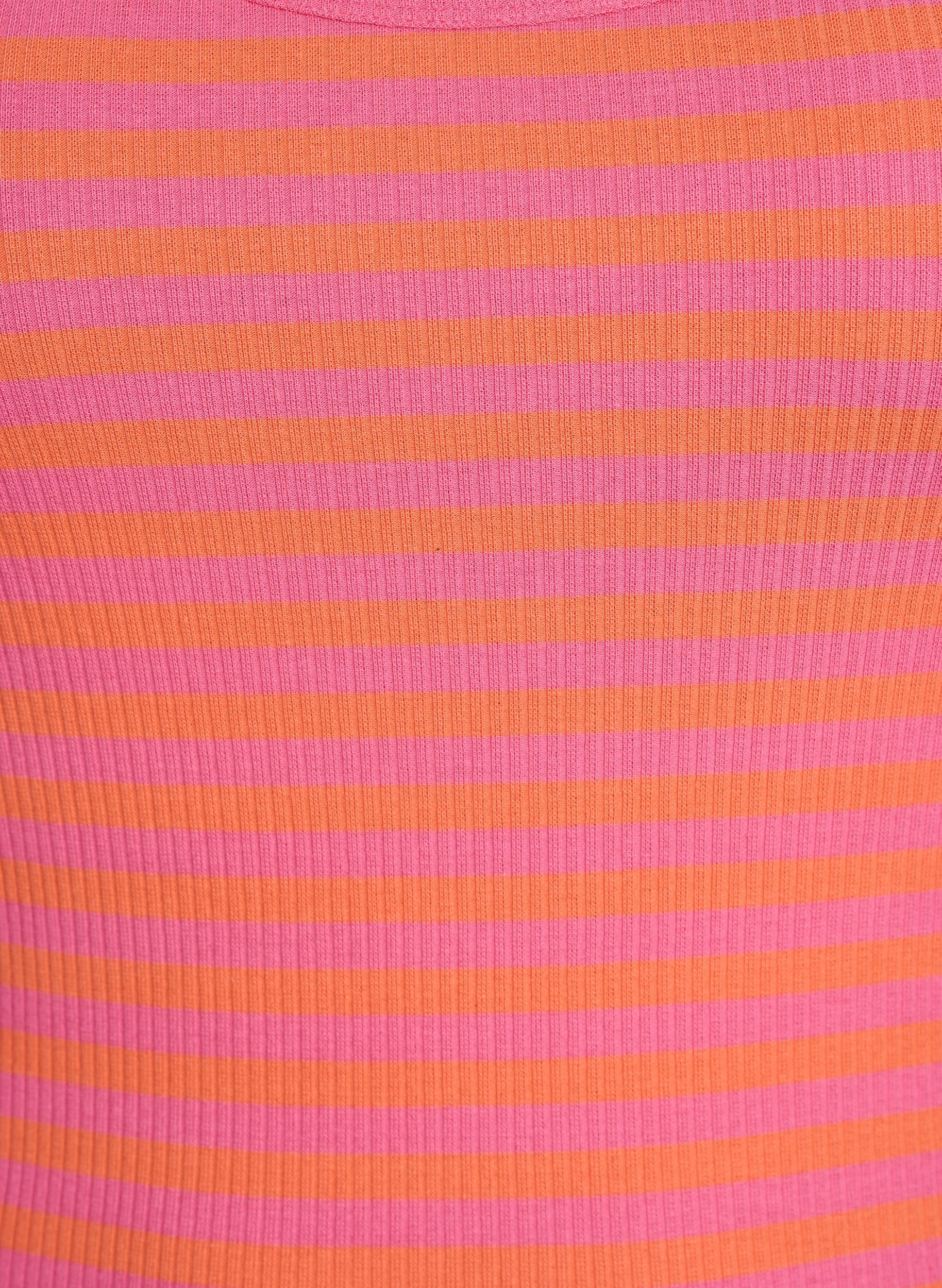 ZizziRandigt linne med ribbstruktur, Orange, Packshot image number 2