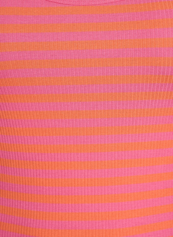 Randigt linne med ribbstruktur, Orange, Packshot image number 2