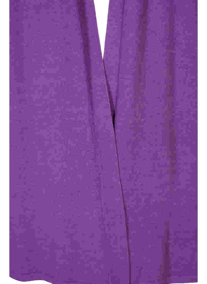 Stickad kofta med slits och ribbad mudd, Purple Magic Mel., Packshot image number 2