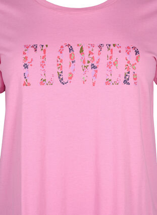 T-shirt i bomull med texttryck, Rosebloom w. Flower, Packshot image number 2