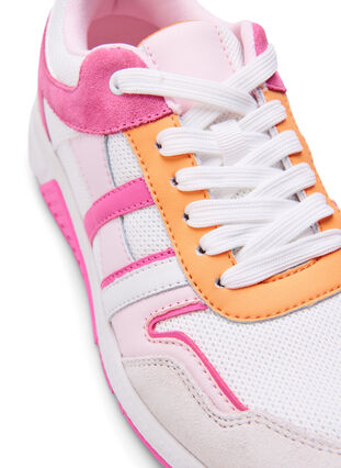 Sneakers med wide fit, White Pink, Packshot image number 2