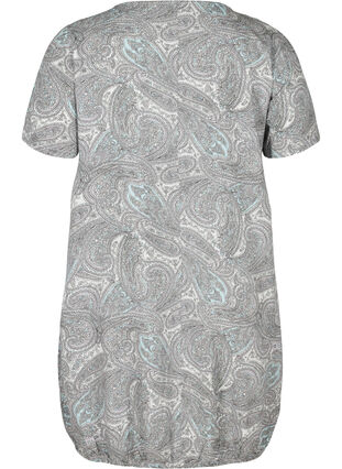 Kortärmad viskosklänning med mönster, Bright Paisley, Packshot image number 1