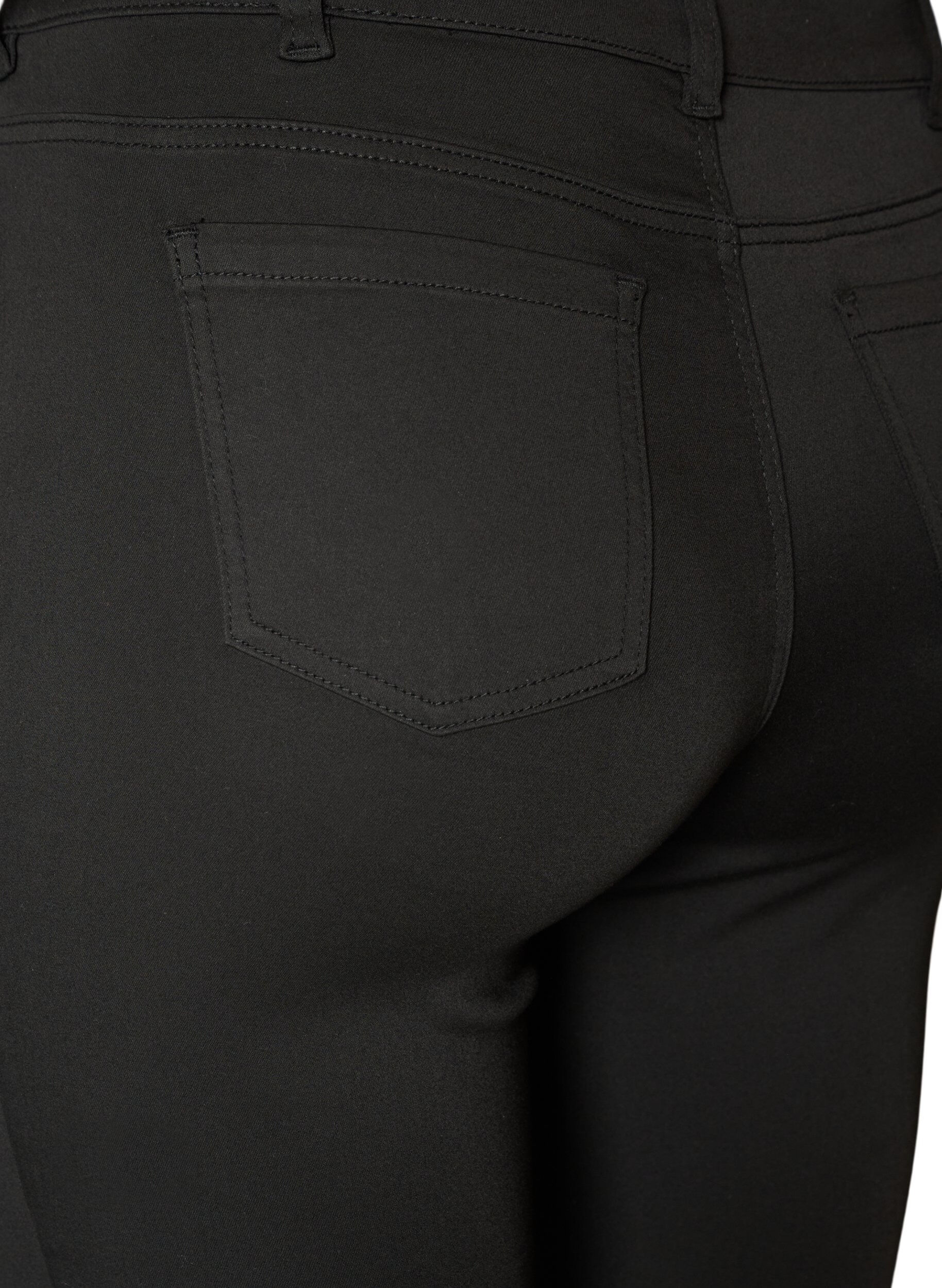 ZizziEmily Stay Black jeans med normal midja, Svart, Packshot image number 3