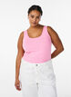 Solid f&auml;rg bas topp i bomull, Rosa, Model image number 0