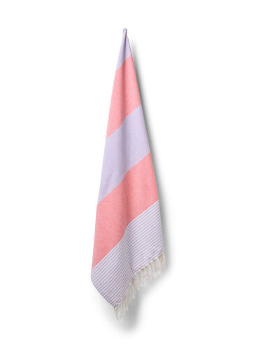 Randig handduk med fransar, Pastel Lilac Comb, Packshot image number 0