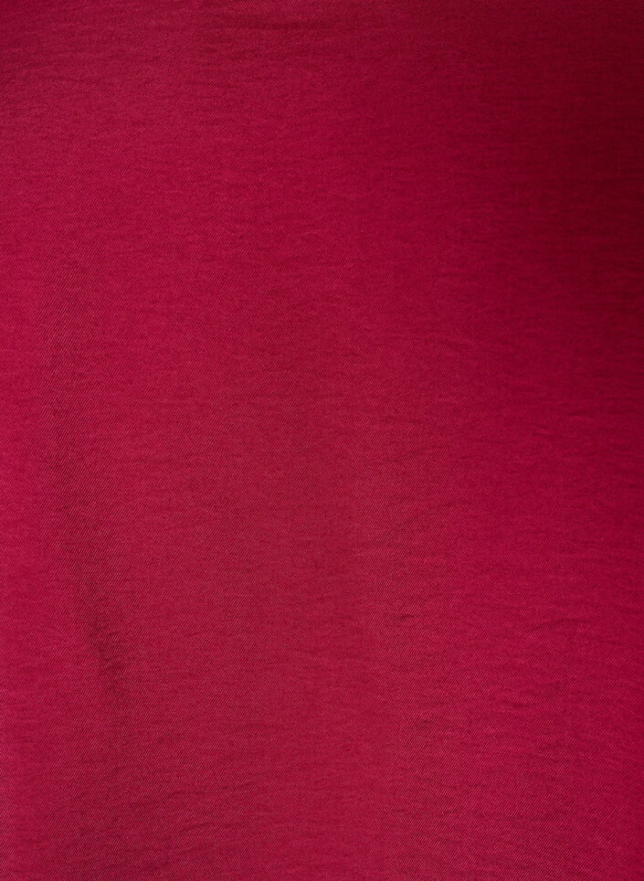 Blus med ballong&auml;rmar och v-ringning, R&ouml;d, Packshot image number 2