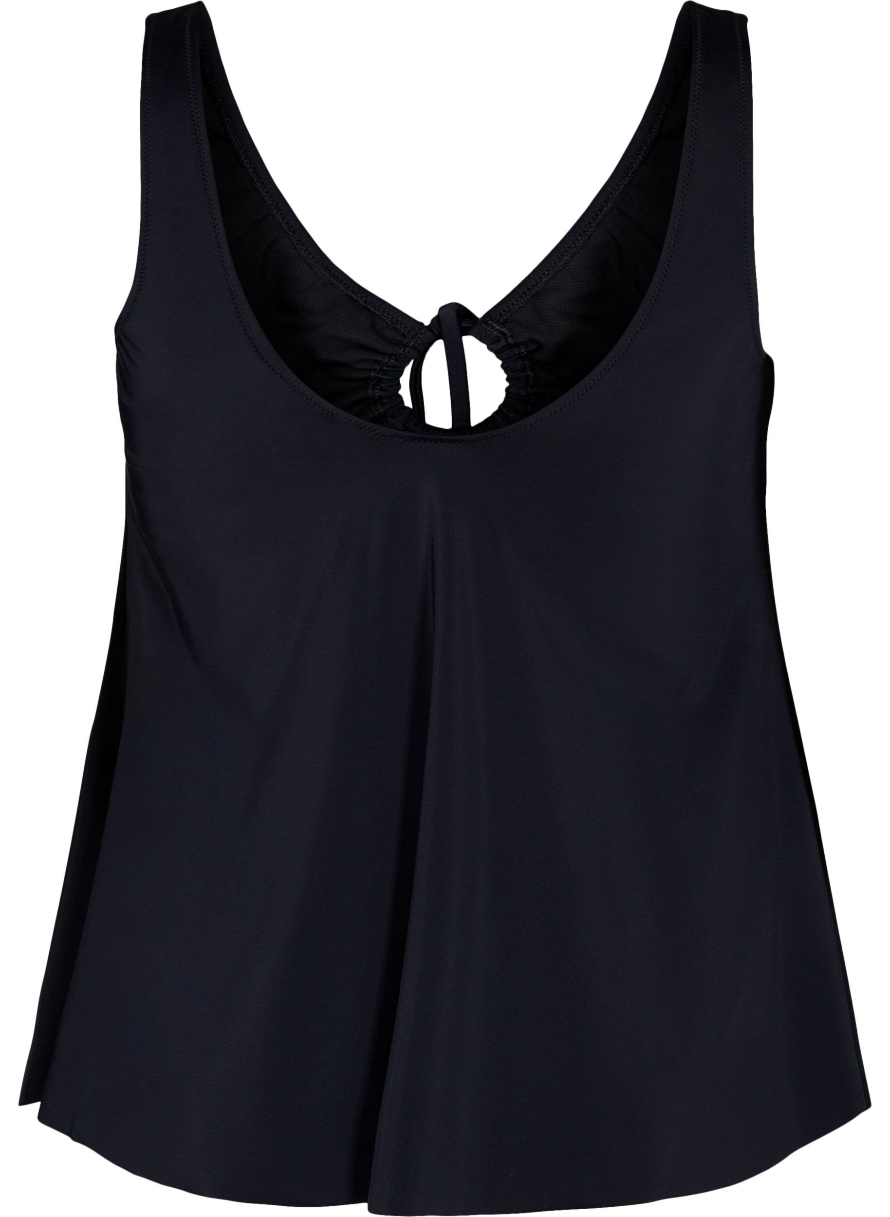 Zizzi Enf&auml;rgad tankini med sn&ouml;rningsdetaljer, Black, Packshot image number 1