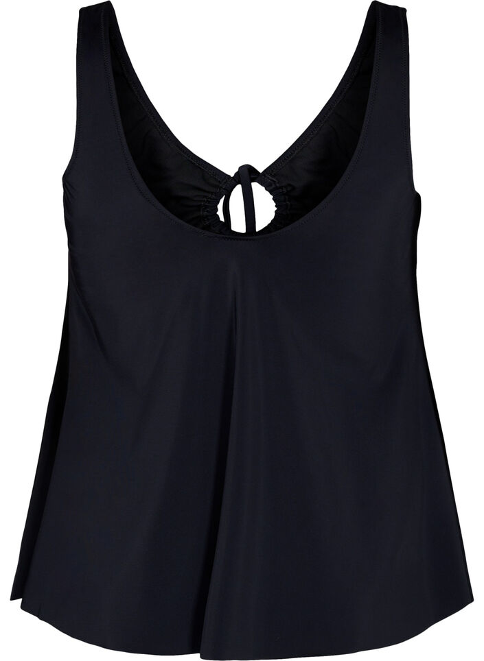 Enfärgad tankini med snörningsdetaljer, Black, Packshot image number 1