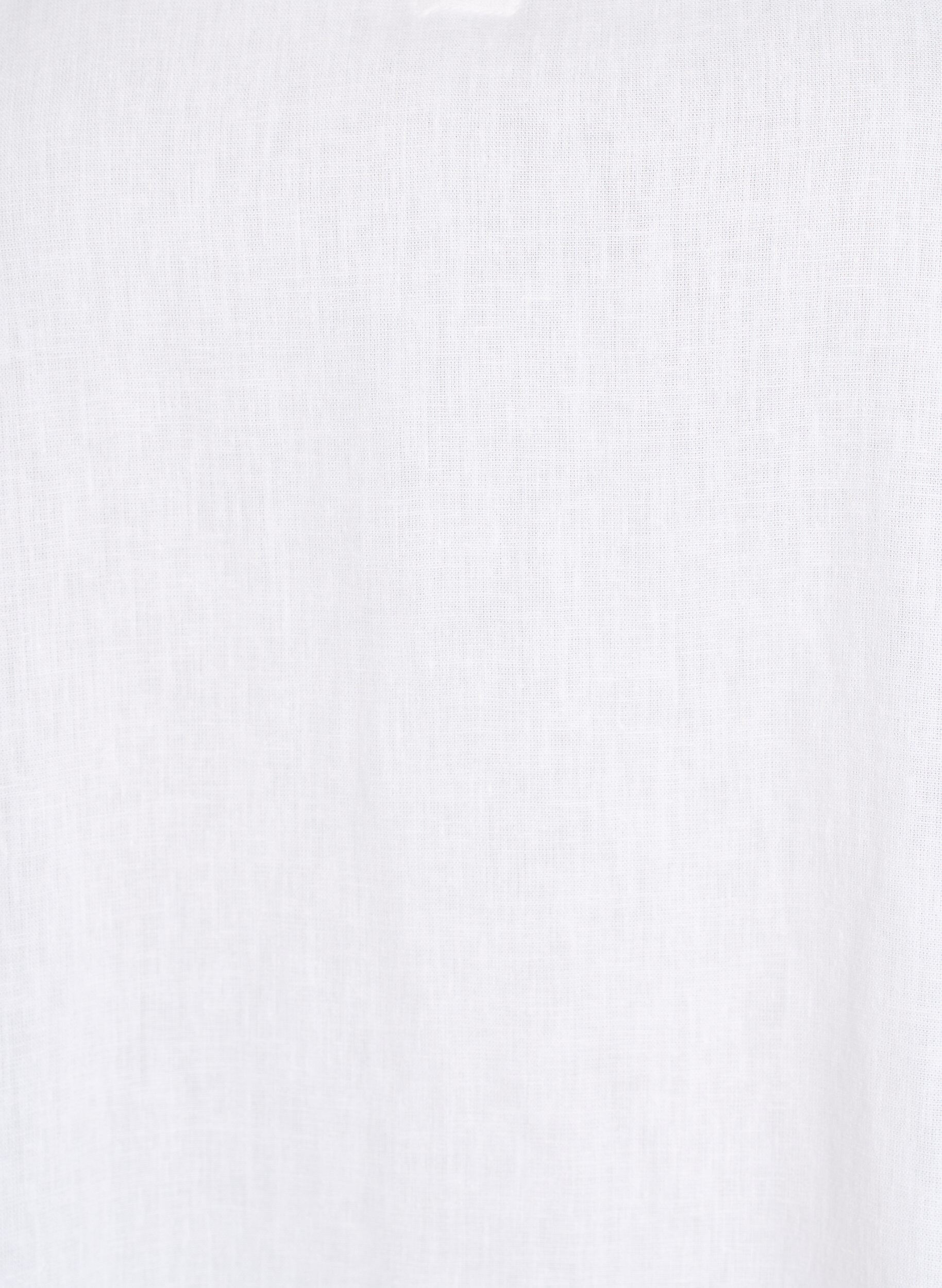 Zizzi Blus i linne och viskos med halvl&aring;nga &auml;rmar, Vit, Packshot image number 2