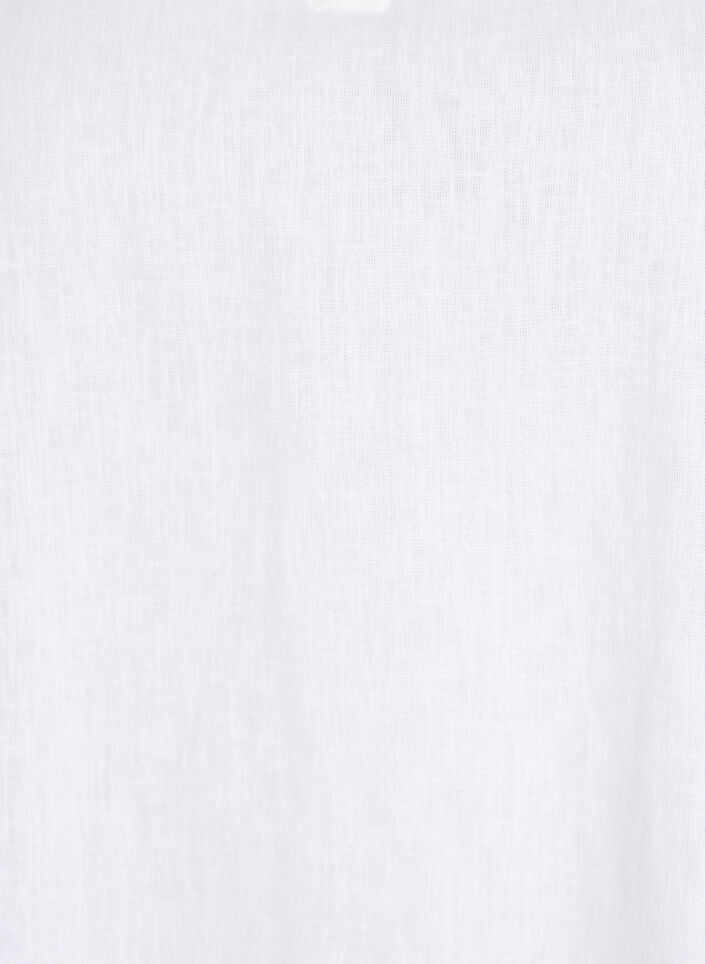 Blus i linne och viskos med halvl&aring;nga &auml;rmar, Vit, Packshot image number 2