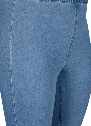 FLASH - Slim fit capribyxor i jeans med hög midja , Light Blue Denim, Packshot image number 2