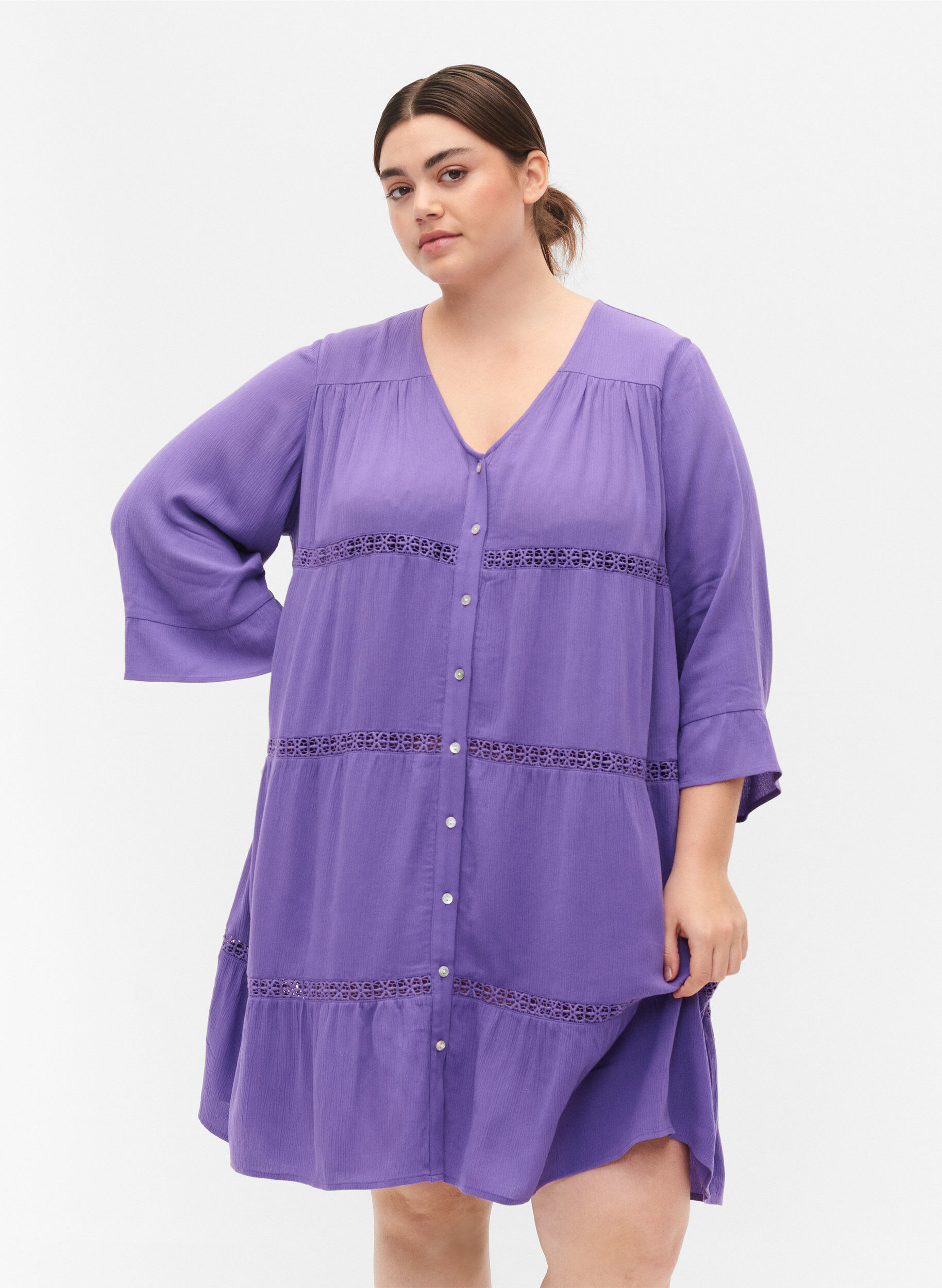 ZizziStrandkl&auml;nning i viskos, Royal Lilac, Model image number 0